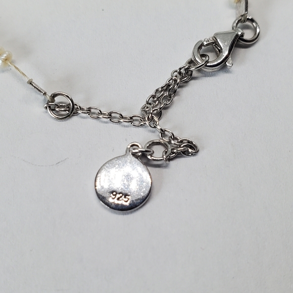 Baroque Seed Pearl Bead Sterling Silver Necklace - Picture 4 of 7